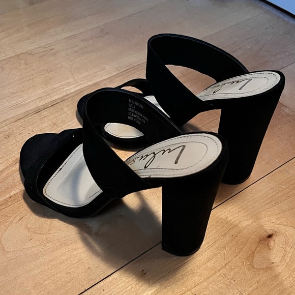 Black Strap Heel Sandals - Picture 2 of 5